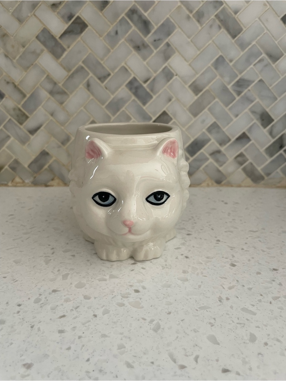 Urban Outfitters 3D Cat Mug Kitten White Coffee Tea Cup Ceramic Stoneware NWT